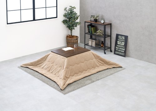 こたつ＋うす掛け布団 2点セット（天板ナチュラル+布団イエロー