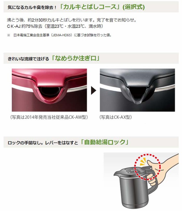 メール便送料無料 象印 Zojirushi 電気ケトル 0 8l Ck Aj08 使いたいときに温かい 沸騰後も1時間約90 にキープ 転倒湯漏れ防止構造 自動給湯ロック 送料 当店人気 送料無料 Carlavista Com