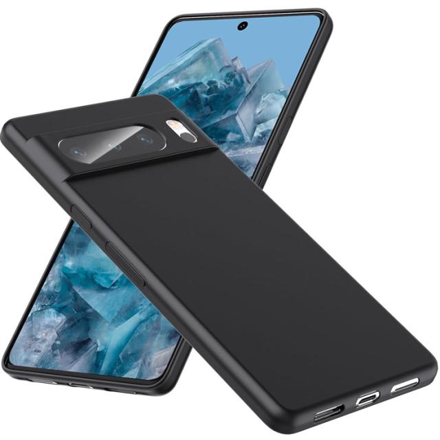Google Pixel 8 Pro ケース カバー ソフト マット ブラック 黒 TPU ソフトケース ソフトカバー スマホケース