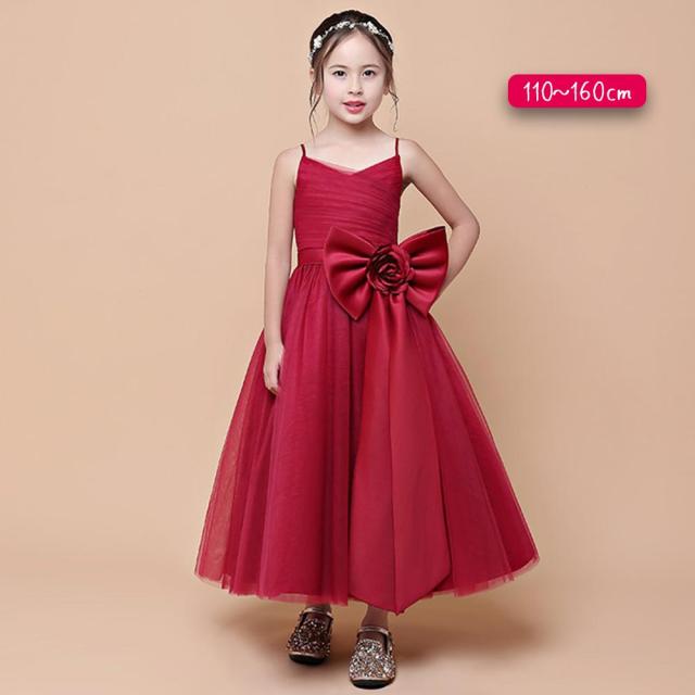 初回特典付 ロングドレス 子供用 赤 ワインレッド ノースリーブ 結婚式 ドレス 礼服 フォーマルドレス ロング マキシ丈 子供 ドレス ピアノ 発表会 速達メール便送料無料