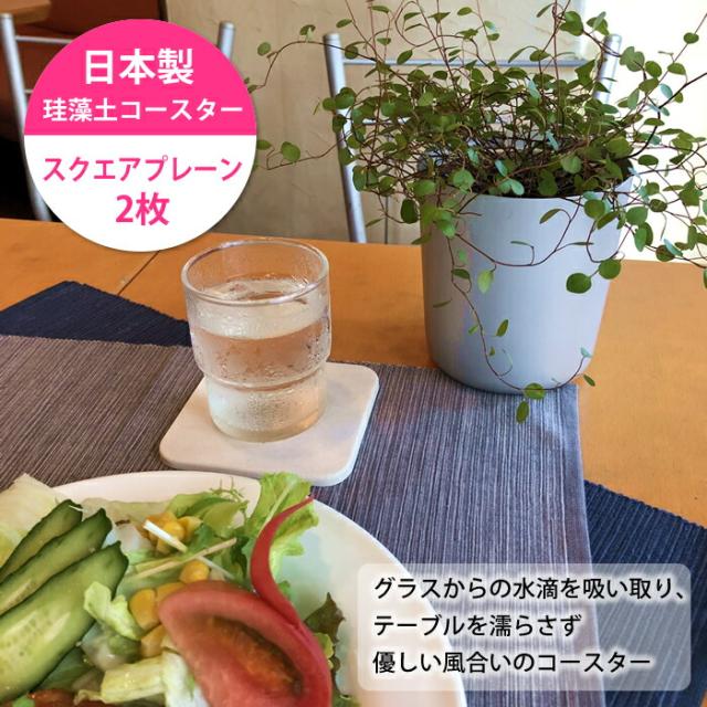 トスレの珪藻土コースター スクエアプレーン