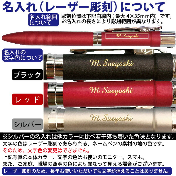 4Fメタルのレーザー名入れの詳細について