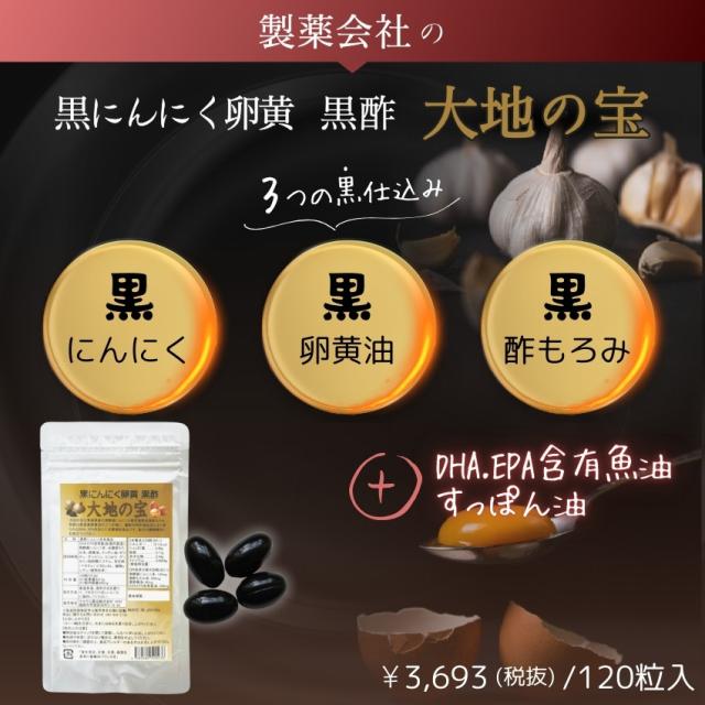 黒にんにく卵黄 黒酢「大地の宝」 01