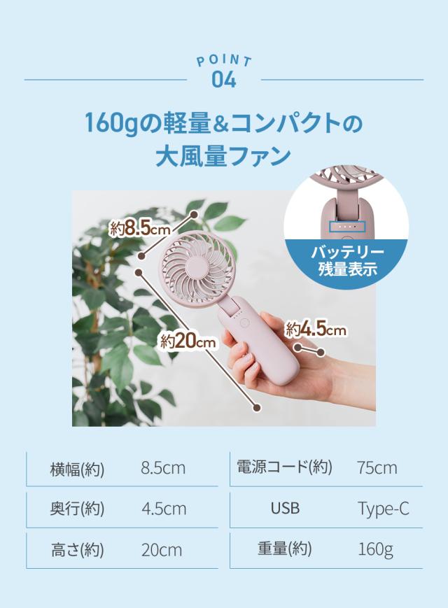 大風量ダブルファン カラビナ付