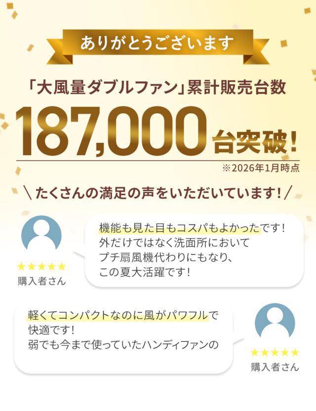 大風量ダブルファン カラビナ付