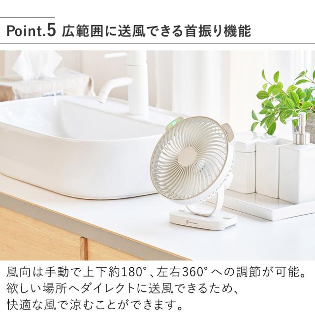 LCAF030 暑さ指数表示付人感センサーマグネットファン 広範囲に送風できる首振り機能