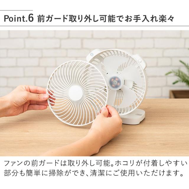 LCAF030 暑さ指数表示付人感センサーマグネットファン 前ガード取り外し可能でお手入れ楽々