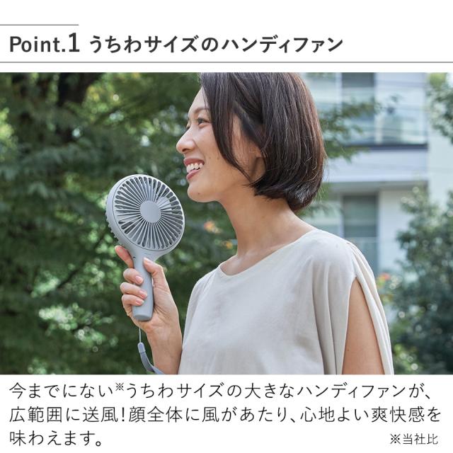 LCAF035 うちわハンディファン スタンド付 うちわサイズのハンディファン