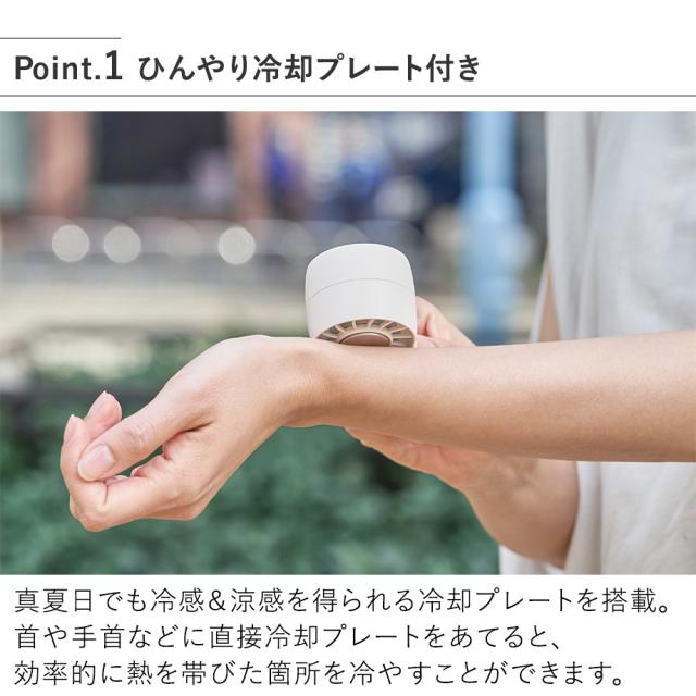 PBAF008 ペルチェ冷却機能ハンディファン カラビナ付 ひんやり冷却プレート付き