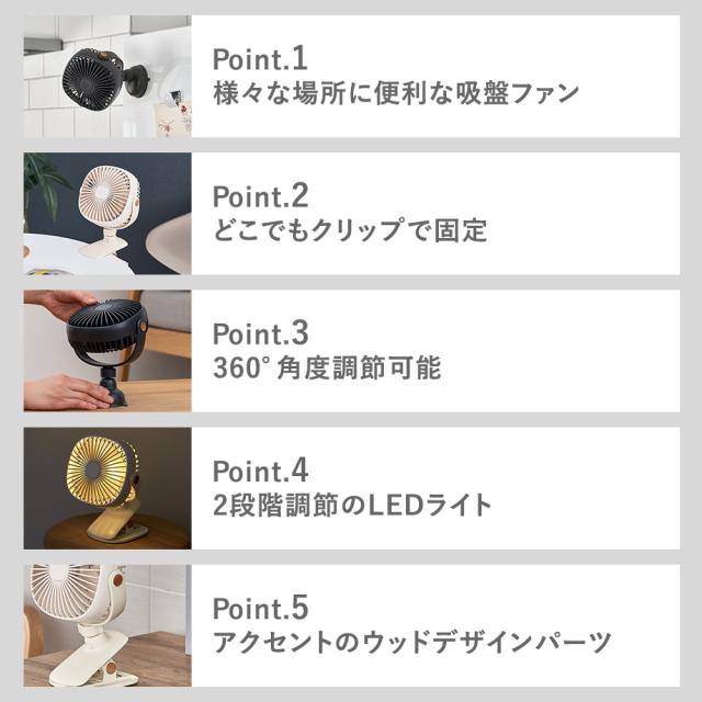 3WAY吸盤&クリップファン