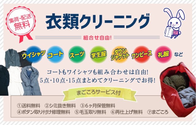 衣類クリーニング 宅配 10点 まで 詰め放題 ハンガー仕上げ 保管 送料