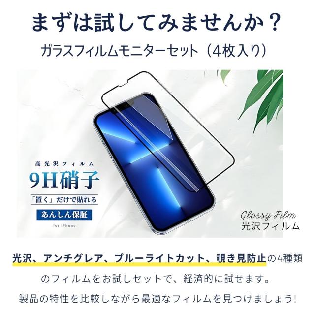 iPhone15 Pro 用 液晶保護フィルムセット 光沢 アンチグレア