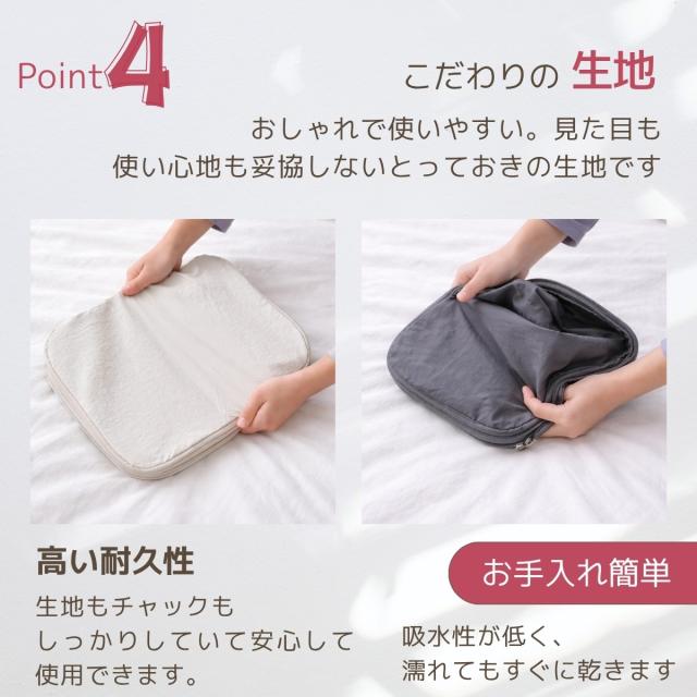 圧縮ポーチ 衣類収納 トラベルバッグ コンパクトパッキング ファスナー圧縮 スーツケース整理 旅行グッズ 軽量ポーチ 省スペース収納 出張旅行便利