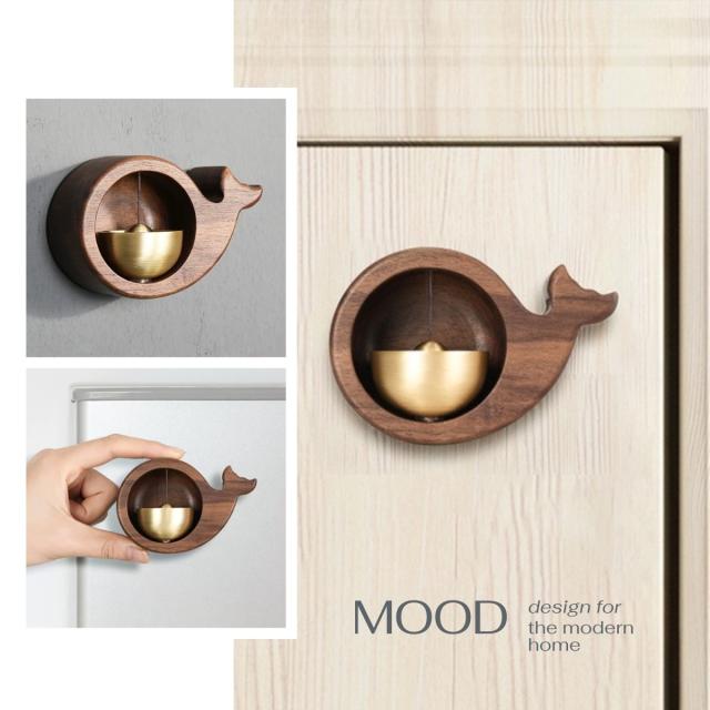 木製 ドアベル 真鍮 インテリア雑貨 癒し 音色 プレゼント 贈り物 北欧デザイン おしゃれ