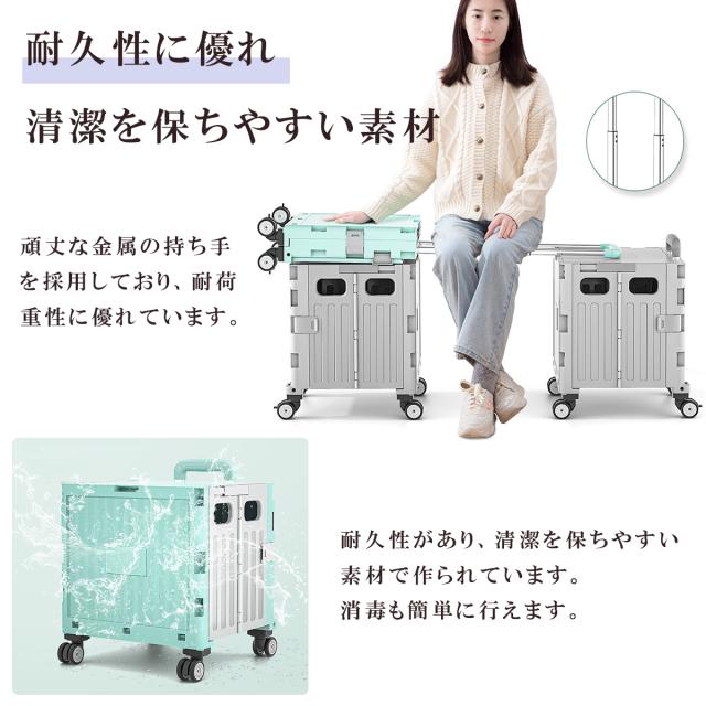 キャリーカート ショッピングキャリー 台車 折り畳み式 軽量 耐荷重 ふた付き ショッピングカート キャリーバッグ お買い物カート ブレーキ付き