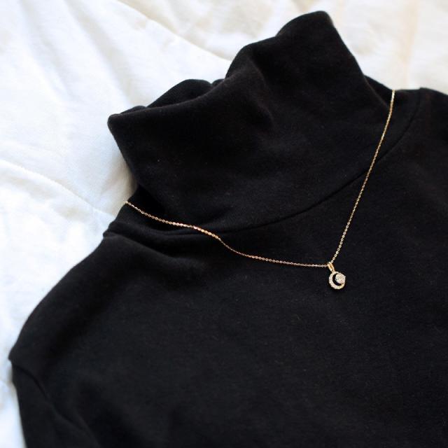 ネックレス レディース ゴールド 18金風 SV925 小豆チェーン 細めチェーン キラキラストーン シンプル 上品 フォーマル カジュアル兼用