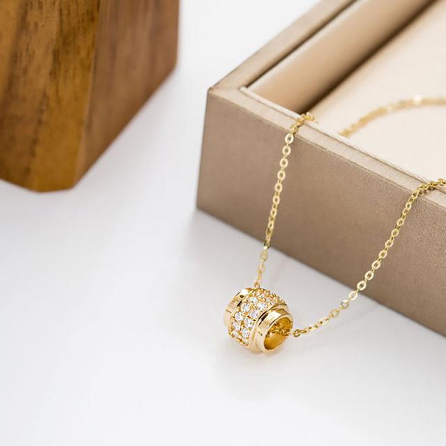 ネックレス レディース ゴールド シンプル ペンダント CZダイヤ キュービックジルコニア 小粒 上品 華奢 18K風 チェーン アクセサリー