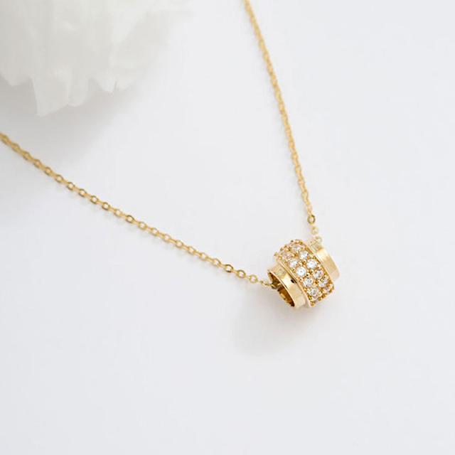 ネックレス チェーン 華奢 レディース ゴールドカラー CZストーン きれいめ 大人可愛い シンプルデザイン 重ね付け 人気 トレンド