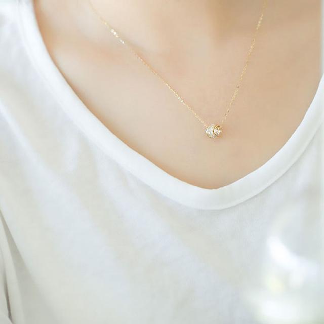 ネックレス レディース 金属アレルギー対応風 ゴールド パヴェ ペンダント 可愛い 小ぶり 軽量 デイリー使い おしゃれ 人気