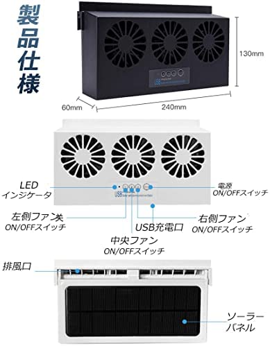 3-in-1 ソーラー排気ファン ホワイトポンさん専用 3-in-1 ソーラー排気ファン ホワイトポンさん専用 3-in-1