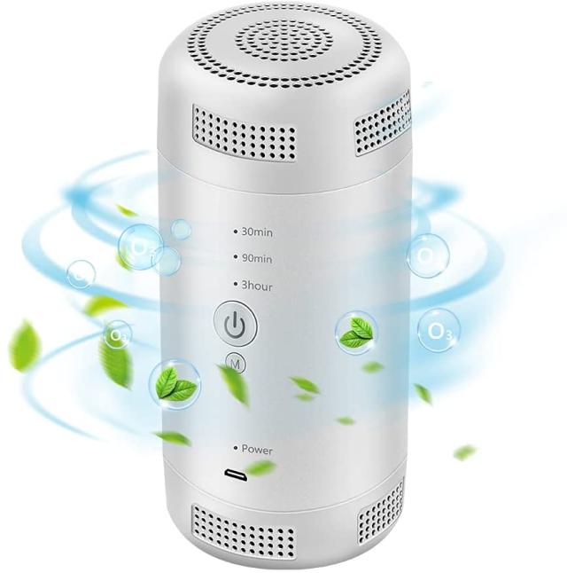 オゾン発生器 低濃度 0.1ppm ミニ空気清浄機 車載オゾン発生器 小型脱臭機 冷蔵庫-10℃対応 オゾン脱臭 99.98%殺菌 USB充電式 内蔵バッテリー 食物鮮度保持 6畳適用 定期的に消毒 花粉対策