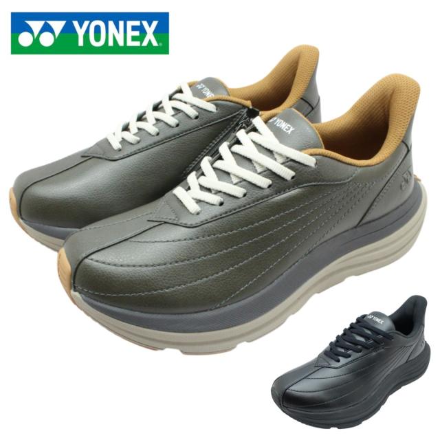 YONEX ヨネックス メンズ ウォーキングシューズ SHW M128 スニーカー パワークッション 3.5E ローカット ハンズフリー 紐靴 ファスナー付き クッション