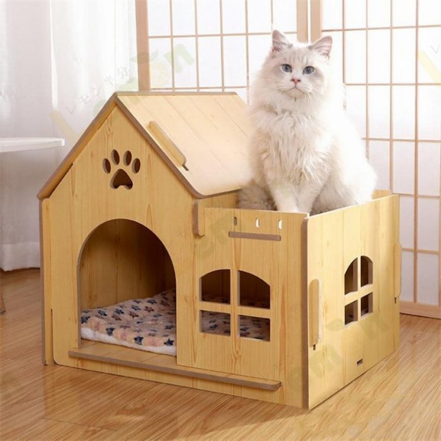 キャットハウス 猫用 別荘 一戸建て ペット用品 ペットベッド 小型犬