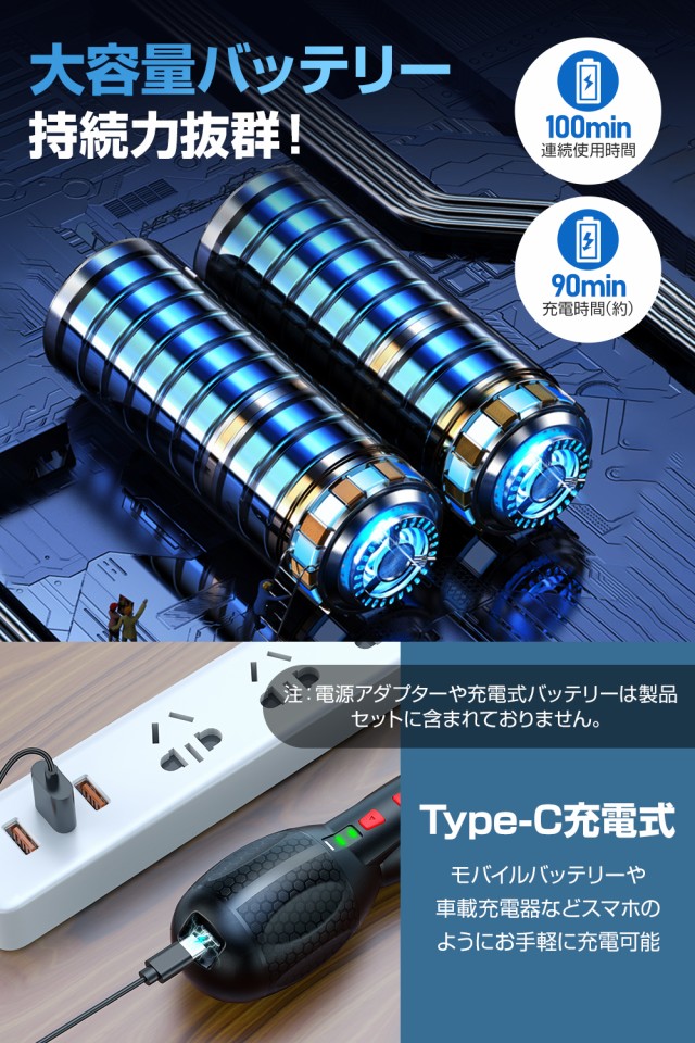 電動ドライバー ボールグリップ 3.7V 16点セット 電動/手動 両用 ドライバー 充電式 ミニドライバー ペン型 ドライバー 工具 電動 USB充電  電動工具 軽量 小型 ライト付き 急速充電 の通販はau PAY マーケット - Cheeryshop | au PAY マーケット－通販サイト