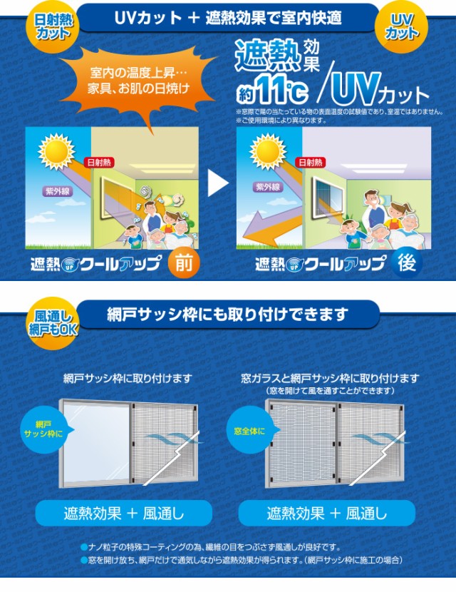 積水 遮熱クールアップ(2枚組) - 100×200cm セキスイ 窓 網戸 目隠し ...