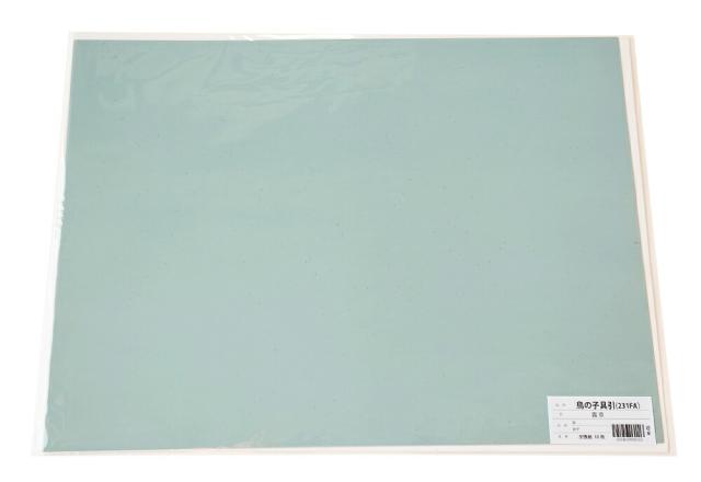 書道用紙 かな料紙 鳥の子具引 染+砂子 露草 231FA