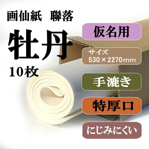 書道用紙 画仙紙 聯落ち 牡丹10枚