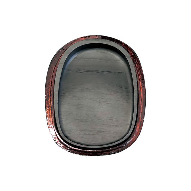 歙州硯 楕円四吋 HJ14