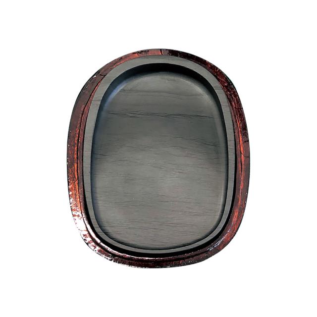 歙州硯 楕円五吋 HJ15