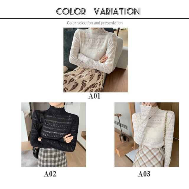 シアー トップス カットソー レース インナー シースルー