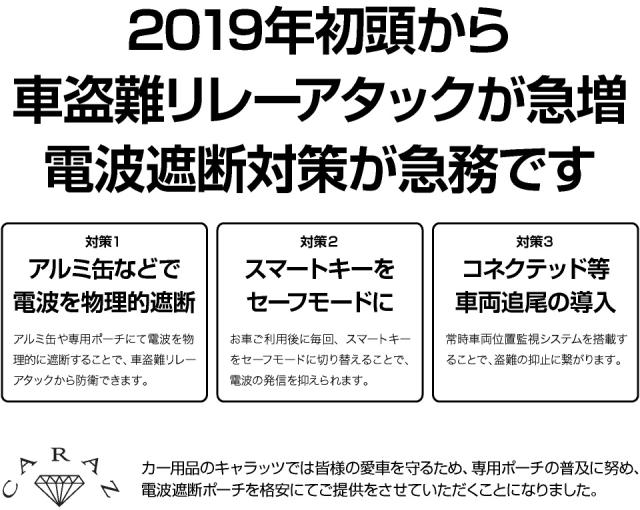 スマートキー電波遮断ポーチ車盗難リレーアタック・非接触スキミング等の防止防犯