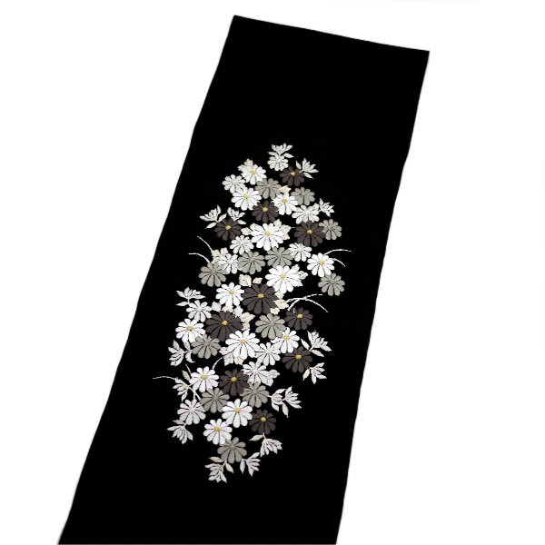 刺繍半衿 礼装用 シルフィル 日本製（菊柄）成人式 振袖