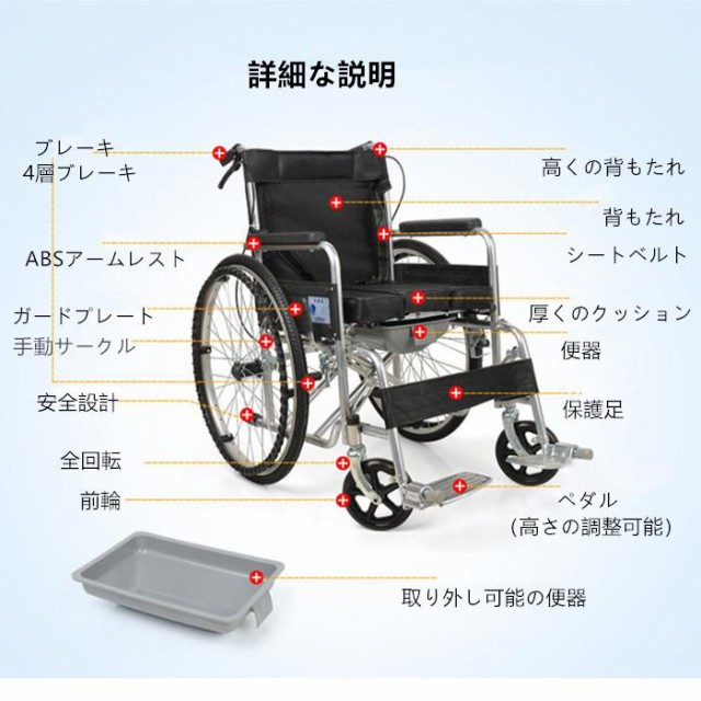 ダブルブレーキ 折りたたみ式 小型 お年寄り 高齢者 障害者 車椅子