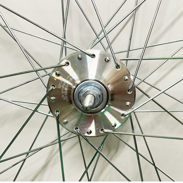 アサヒサイクル 前輪 フロントホイール オートライト使用 アルミリム 27x1-3/8 ハブダイナモ 2端子 カプラータイプ