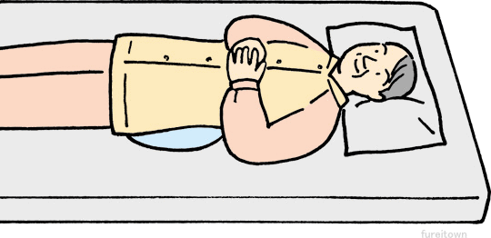 縫い目を背骨に添わせてあててください。ステッチをタテ方向にして使用。寝る時、座る時に。身体が安定するカタチです。産後の方、痔の方にも