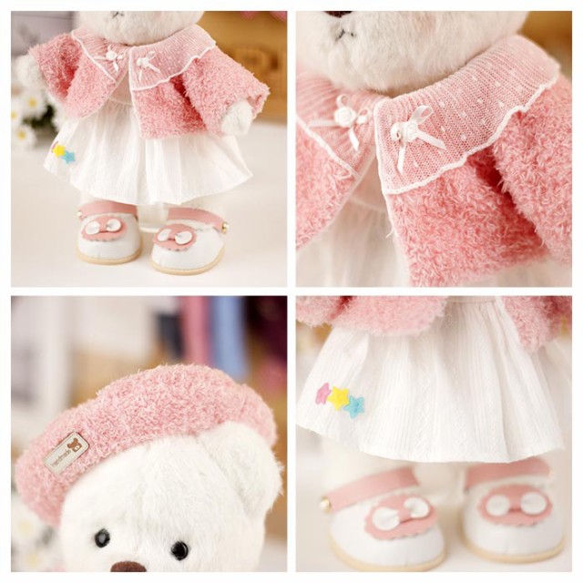 ぬいぐるみ用服 洋服 ワンピース ドレス コート ベレー帽
