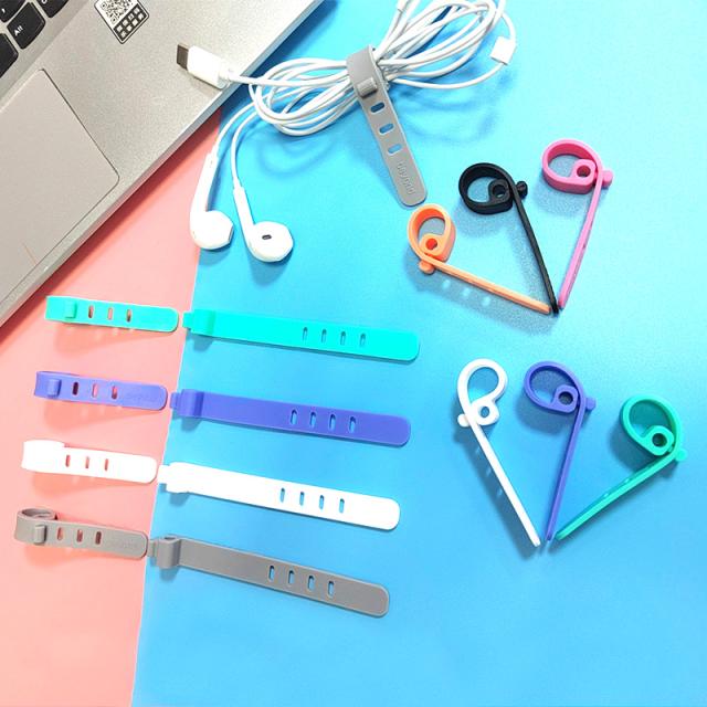 ケーブルクリップ シリコン 5本セット ケーブルバンド コードクリップ ケーブル収納 コードホルダー ケーブル まとめる