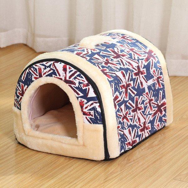 ドーム型 犬猫用ベッド ペットハウス ペットベッド 犬の巣 2WAY 柔らか