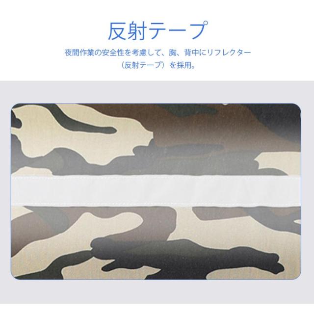 空調作業服 長袖 電動 4つファン対応 50000mAh大容量バッテリー付き 清涼服  熱中症対策 エアークラフト 夏用 作業服 メンズ レディース 7.4V