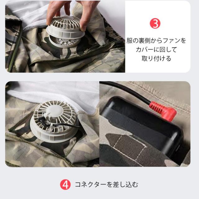 空調作業服 長袖 電動 4つファン対応 50000mAh大容量バッテリー付き 清涼服  熱中症対策 エアークラフト 夏用 作業服 メンズ レディース 7.4V