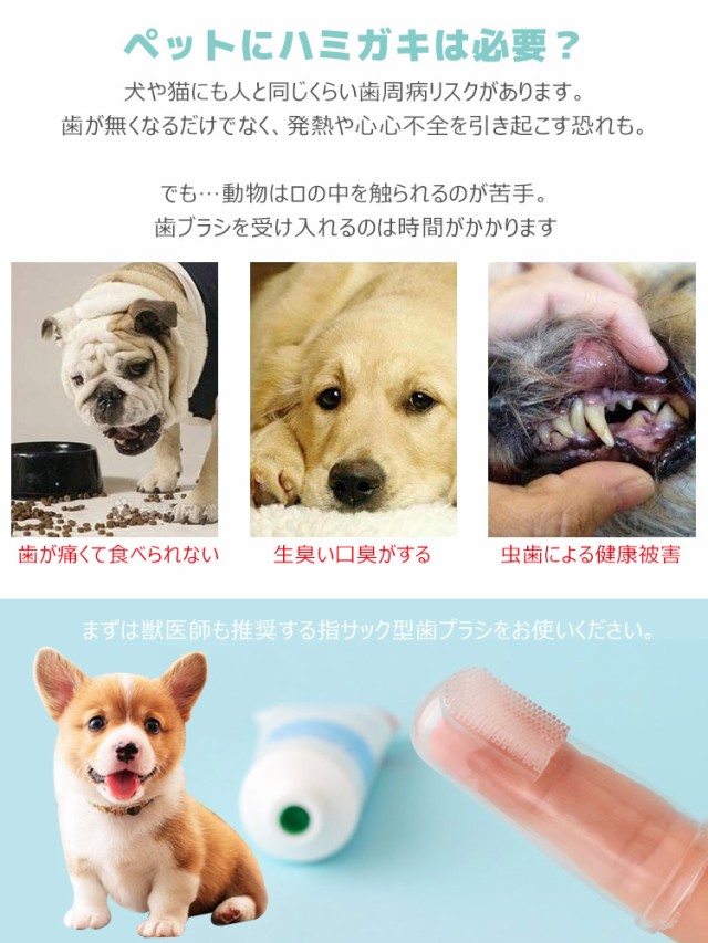 ペット用歯ブラシ2個セット(猫＆犬)