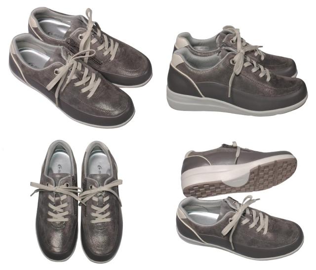 【靴のHOSHIKAWA】  『SPORTH 0215』 スポルス レースアップ 22cm〜24.5cm EEE コンフォート サーモン 内側ファスナー ウェッジソール 牛革 低反発ソール