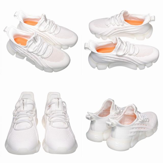 【靴のHOSHIKAWA】  『phiten PHL-003』 ファイテン スニーカー 22.5cm〜25cm レディース 手を使わない ゴムレース スリッポン 合皮 疲れない 軽量