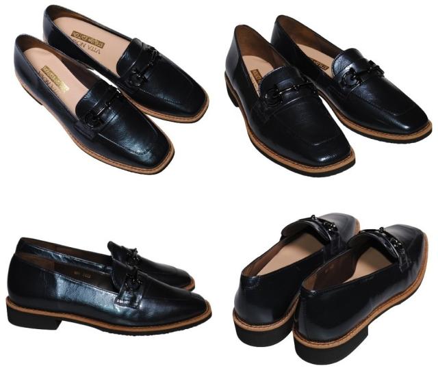 【靴のHOSHIKAWA】  『VITA NOVA 1420』 ヴィタノバ ローファー 22cm〜24.5cm レディース ダークオーク エナメル タッセル ローヒール 国産 フラット底