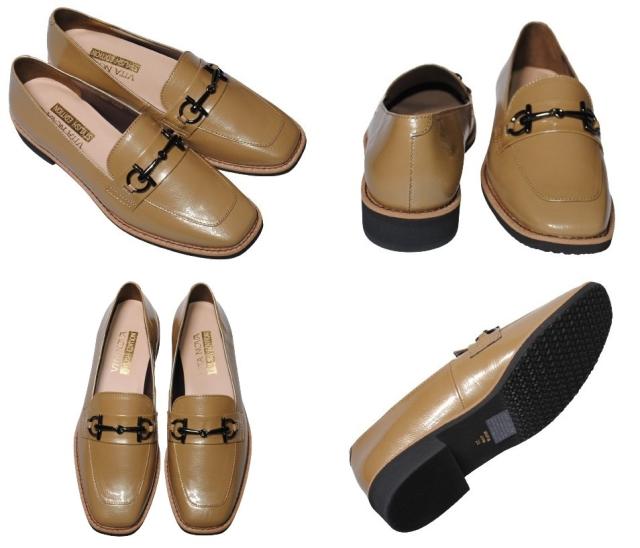 【靴のHOSHIKAWA】  『VITA NOVA 1420』 ヴィタノバ ローファー 22cm〜24.5cm レディース ダークオーク エナメル タッセル ローヒール 国産 フラット底