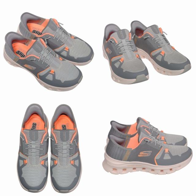 【靴のHOSHIKAWA】  『SKECHERS SPORTL 150420』 スケッチャーズ スニーカー 22cm〜26.5cm レディース スリップインズ 運動靴 グレー 合皮